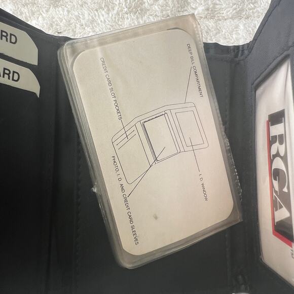 RGA Vintage Black Brown Croc Trim Trifold Wallet R5064 Brass Snap - Picture 9 of 10